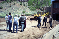 Color Photos of groundbreaking ceremony for remodeling of headquarters / visitor center building.