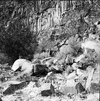 Outcrop of lava basaltic columns on Left Fork, North Creek more than 1100 feet thick, section 22, T 40 S,R 11 W.