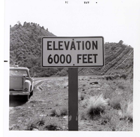 Sign reading 'Elevation 6000 Feet' in Kolob Canyon.