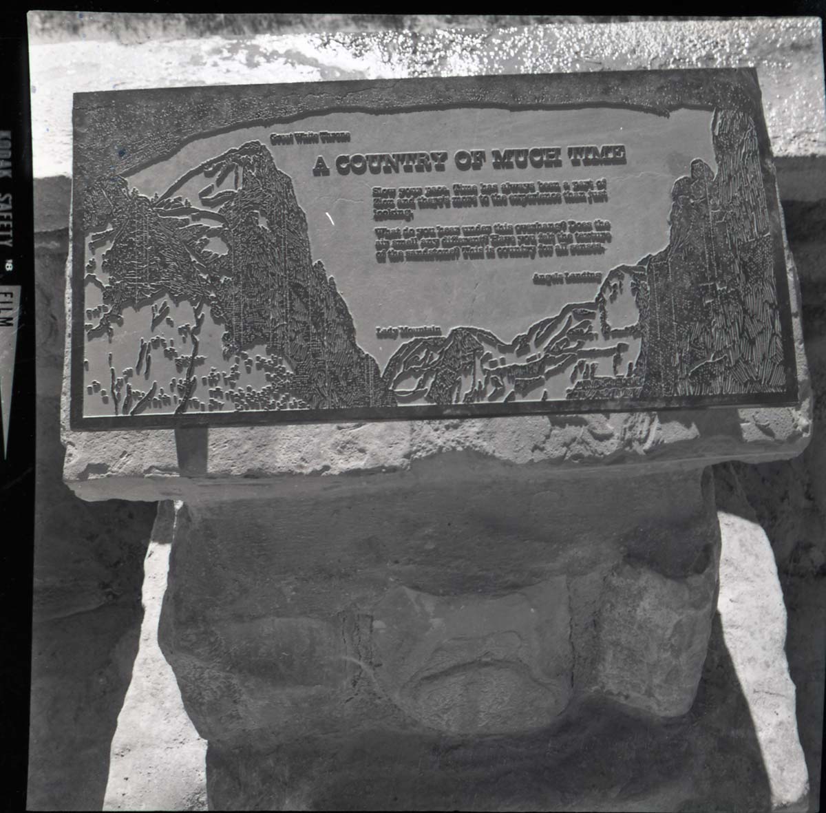 BW Photos of trailside exhibits.