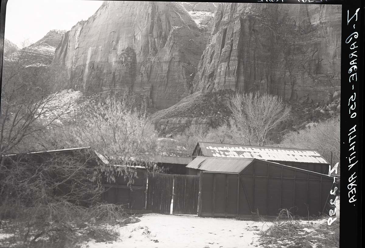 Garage at Union Pacific utility area (Court of the Patriarchs).