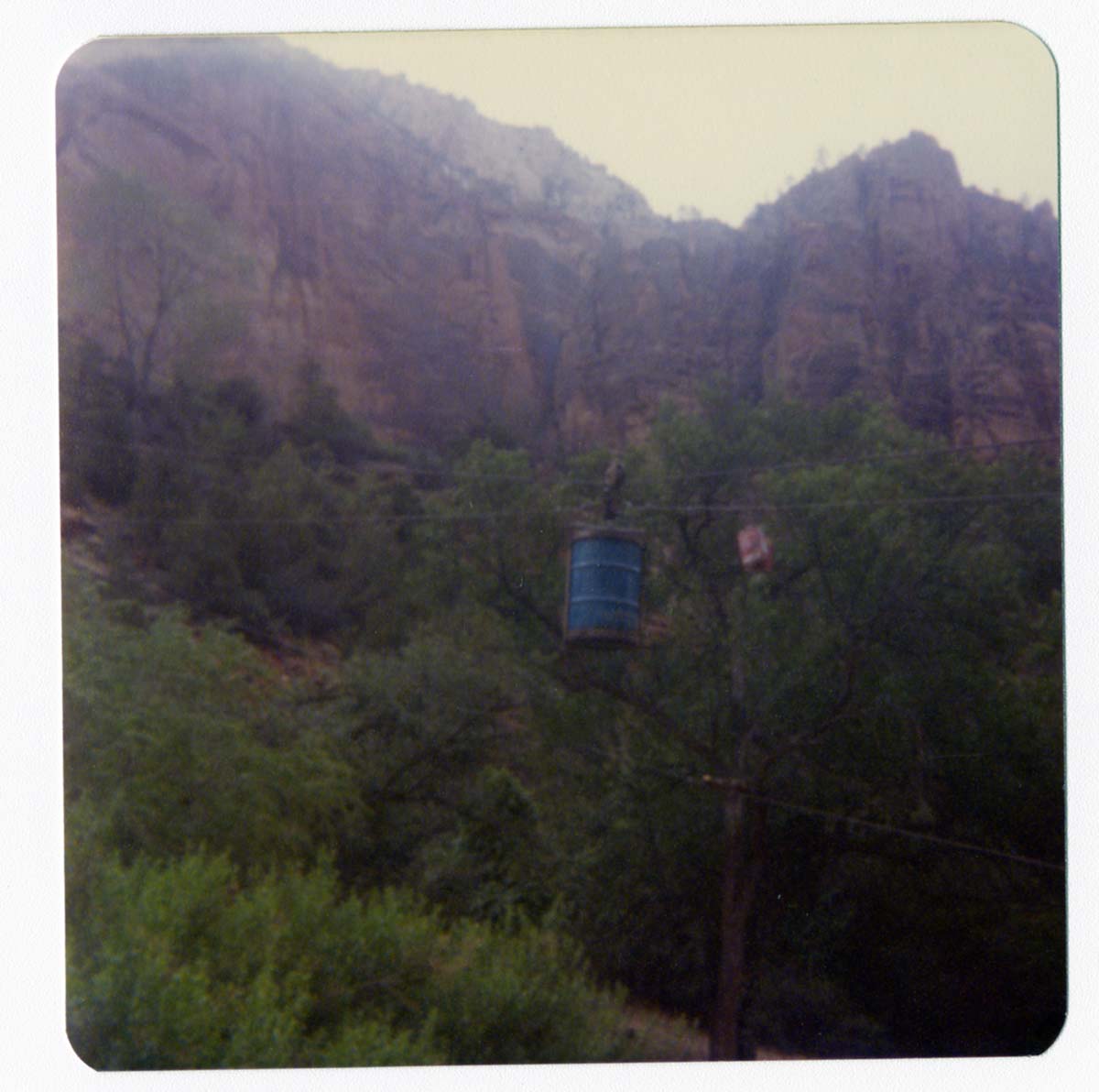 Construction equipment for Wiley Tank being transported on tramline.