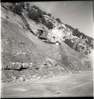 BW photos of rock slides in Kolob Canyons - 2x2.