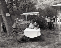 BW Photos of visitors, presenters, and activities at the folk life festival.