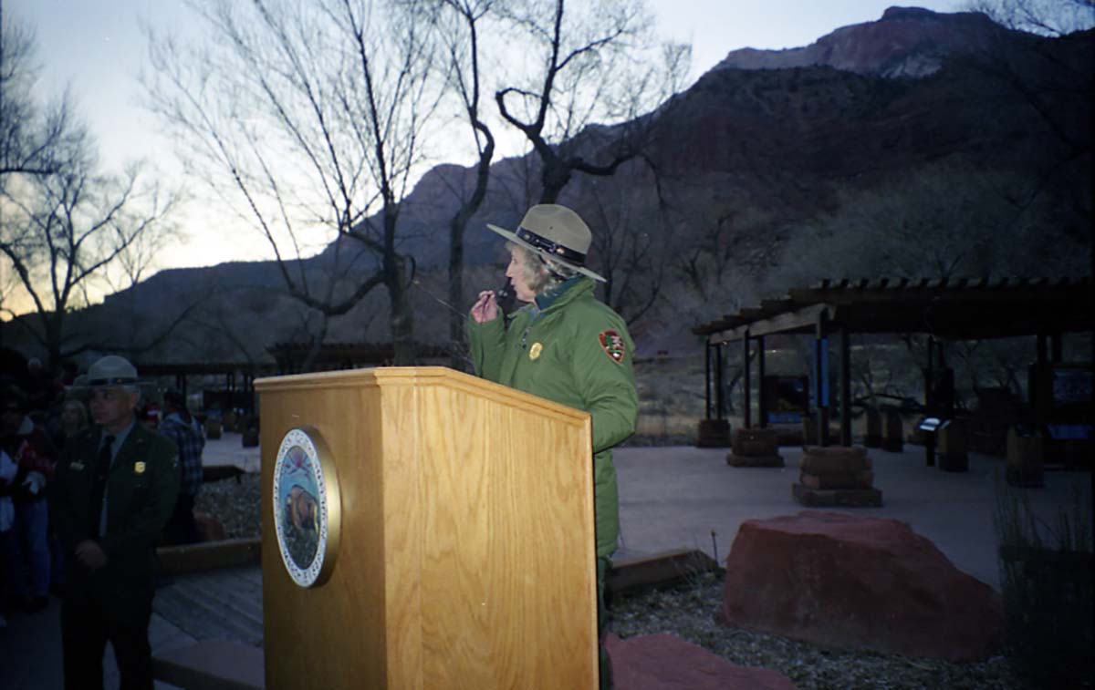 Color Photos of the ceremony surrounding the Olympic Torch passing through Zion.