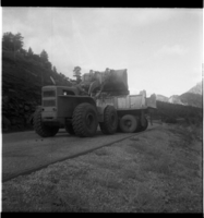 BW photo of rock slide near Echo Rock - 2.5" x 2.5".