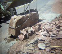 Color Photos of rock slides in Kolob Canyon.