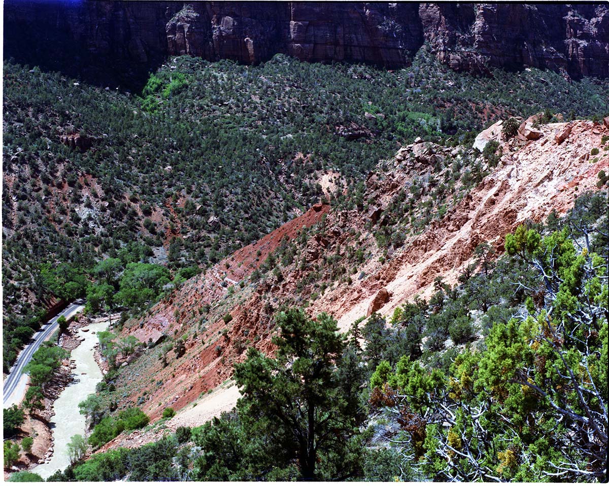 Color Photo of the Sentinel rock slide.