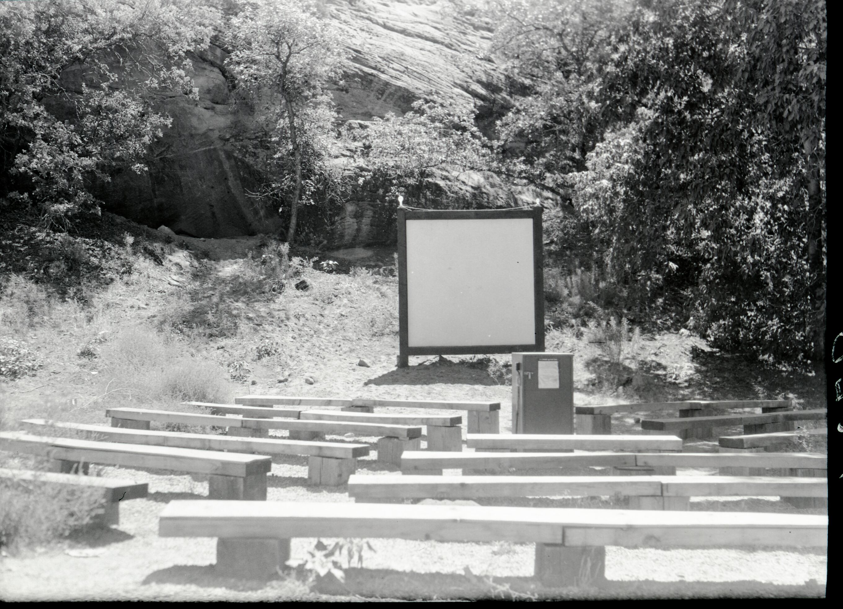 Campfire circle and amphitheater at the Grotto Campground.