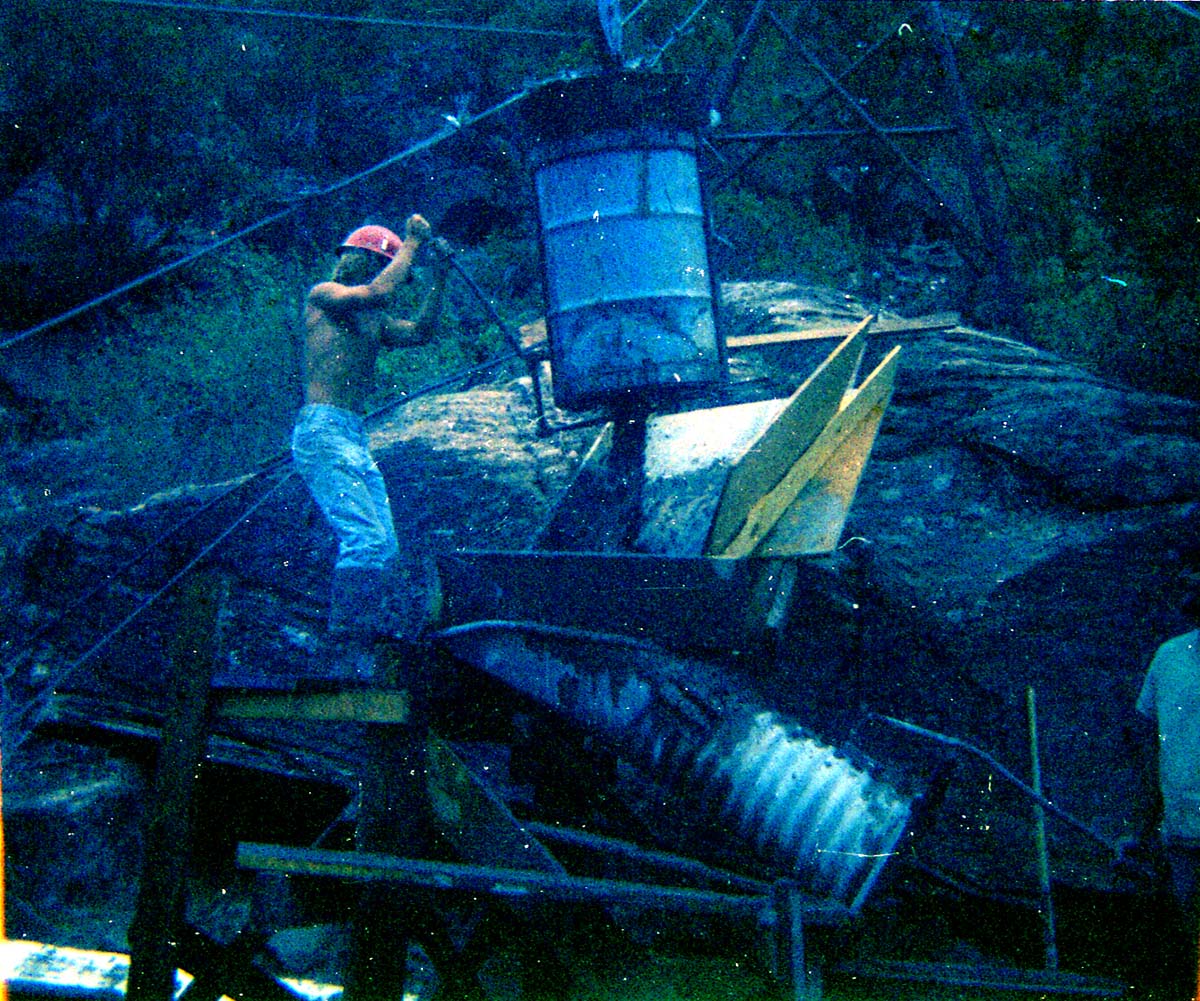 Tramline in place for transportation of construction equipment for Wiley Tank.