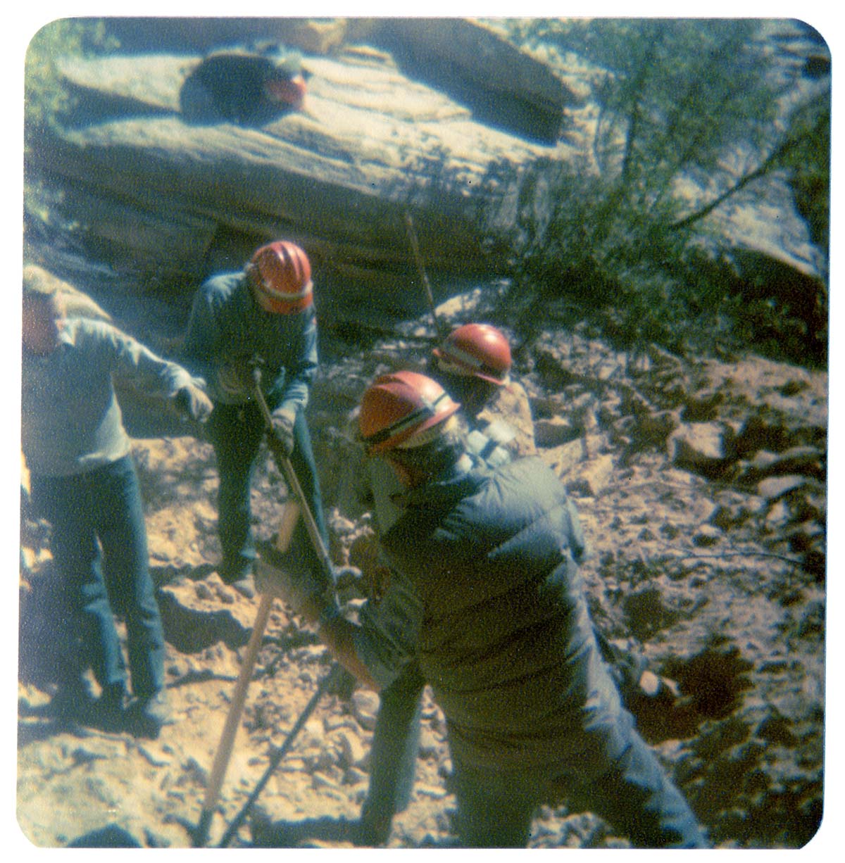 NPS personnel working on trail in Zion.