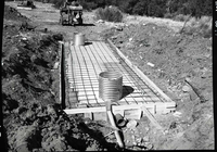 Old headquarters sewage system ready for concrete on septic tank, Superintendent's Residence.