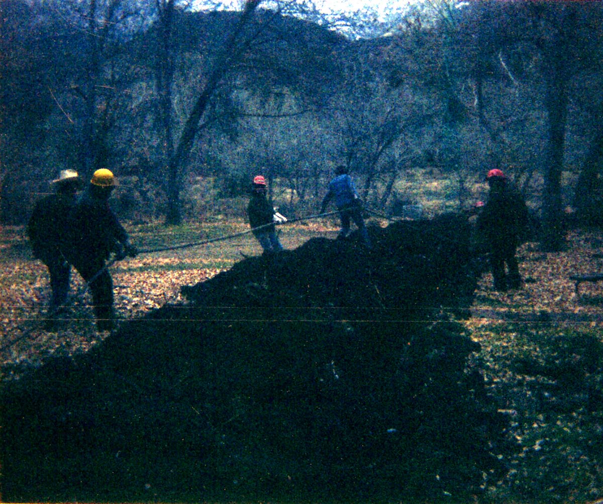 Workers during the Zion Lodge utilities project.