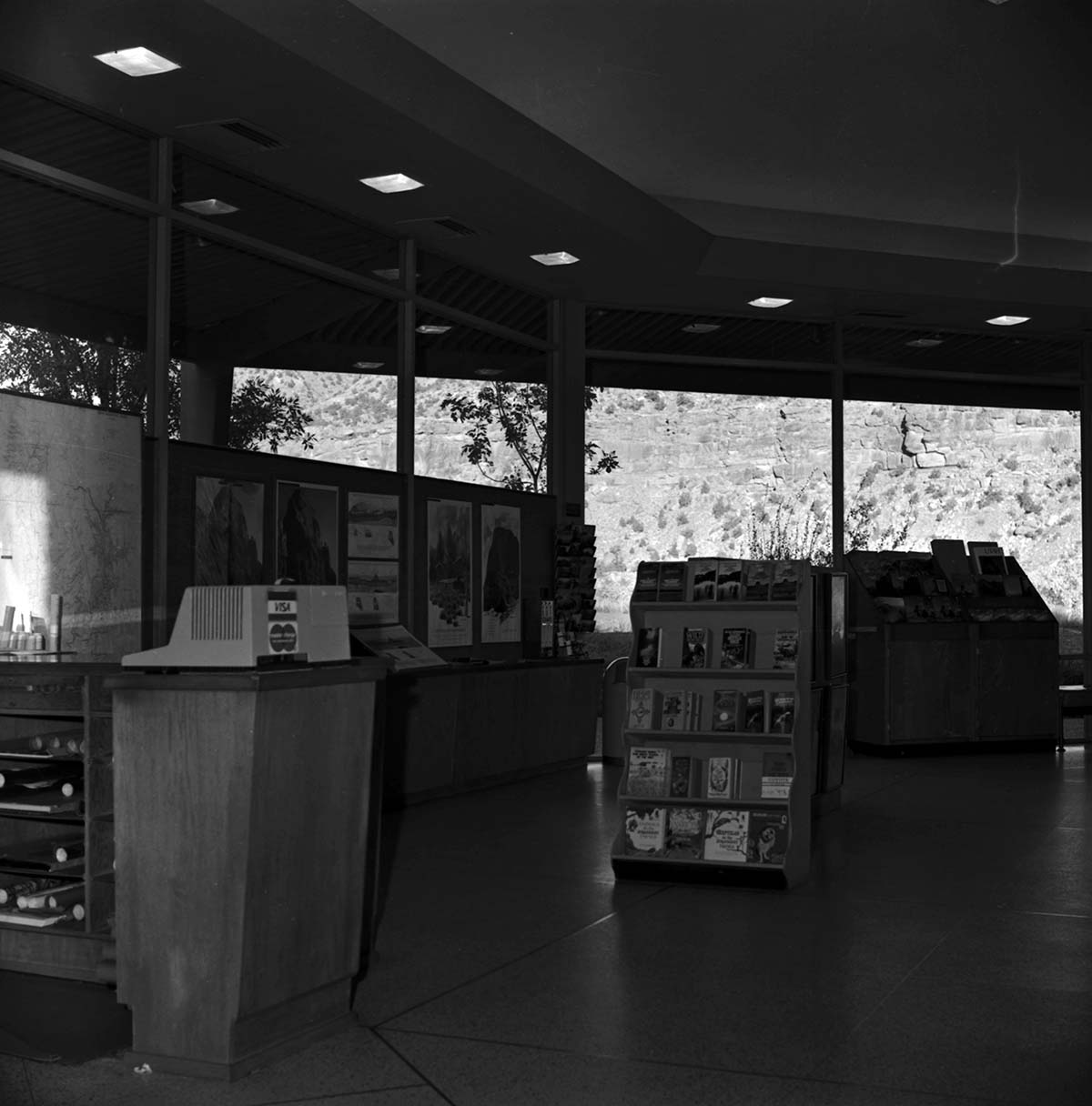 Gift store display in the old Mission 66 Visitor Center and Museum.