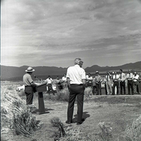 BW Photos of the groundbreaking ceremony for the Kolob Canyons Visitor Center.