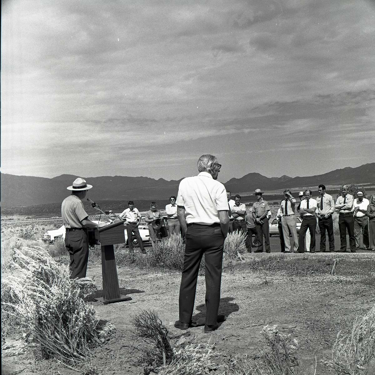 BW Photos of the groundbreaking ceremony for the Kolob Canyons Visitor Center.