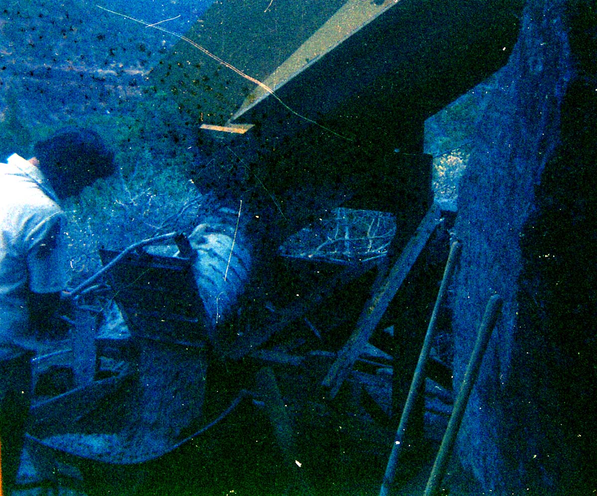 Tramline in place for transportation of construction equipment for Wiley Tank.