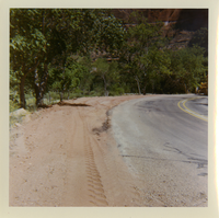 Shoulder along route 2 parking areas during work.