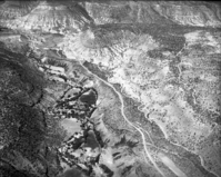 Lava tongue, flowing down North Creek (aerial).
