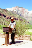 Color Photos of the parks 72nd anniversary celebrations- cake cutting, barbecue, speakers.