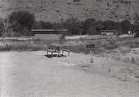 Picnic table and grill at a campsite in the Watchman Campground.