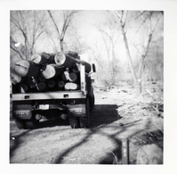 Cleaning and clearing in campground area.