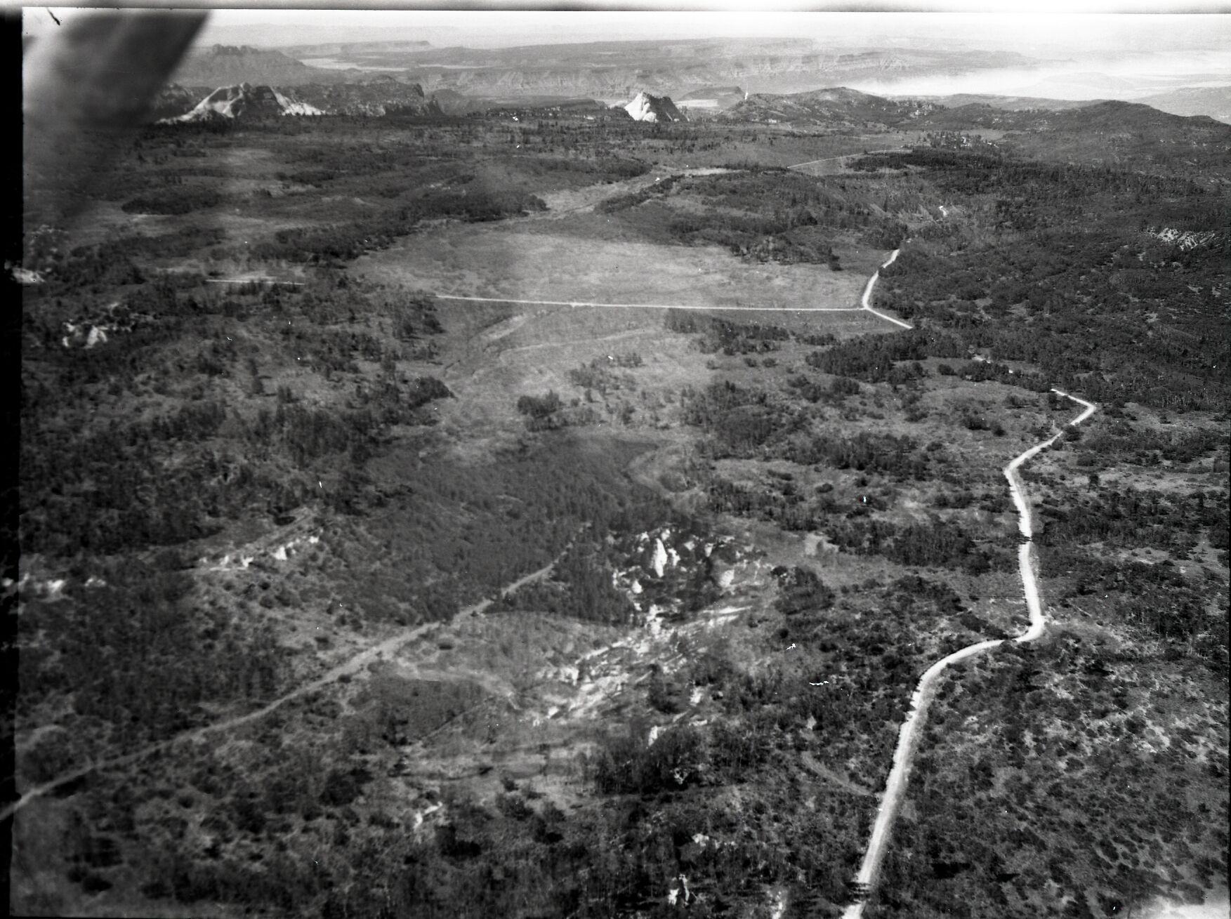 Lava Point and Kolob Terrace roads junction, aerial.