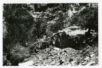 BW Photo of rock slide near echo rock - 35MM.