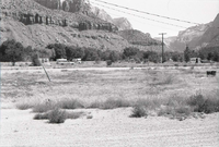 Trailers driving into Watchman Campground.