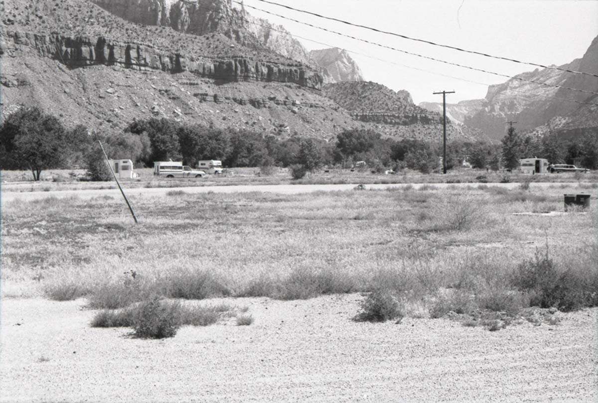 Trailers driving into Watchman Campground.