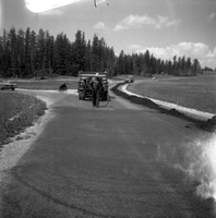 BW Photos of road repairs at Cedar Breaks.