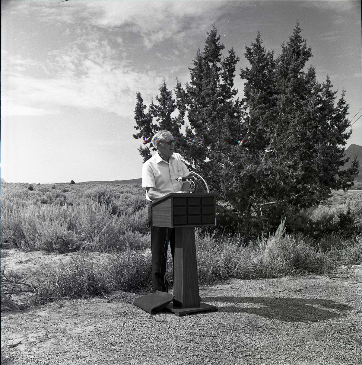 BW Photos of the groundbreaking ceremony for the Kolob Canyons Visitor Center.