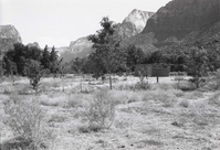 Watchman Campground with the bathroom facility on the right.