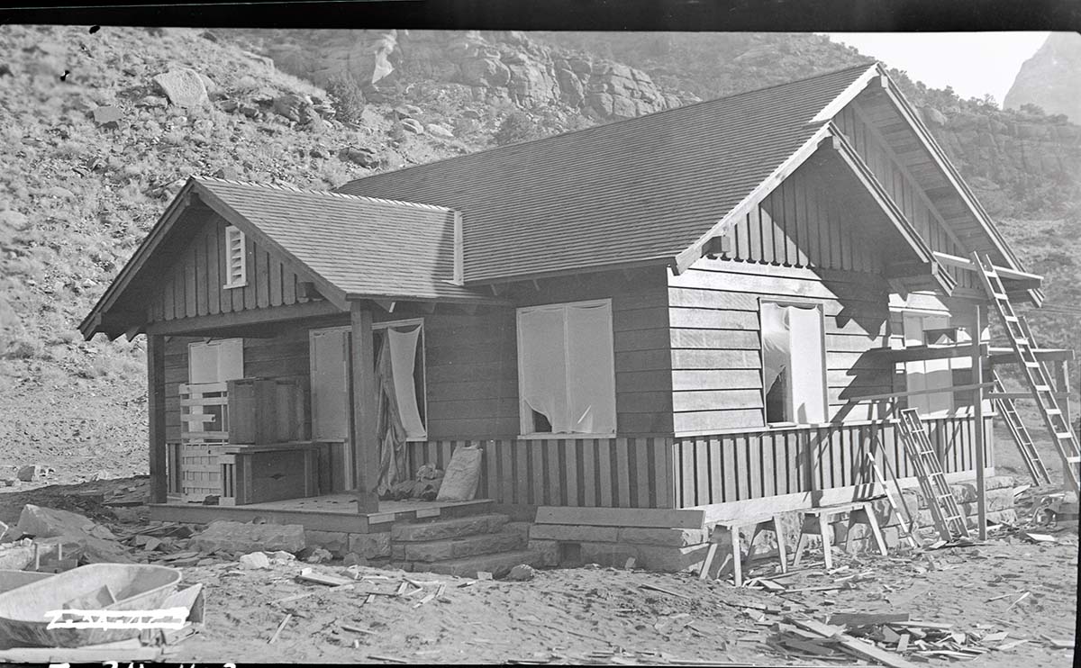 Construction, residence Building 9 near completion, Oak Creek.