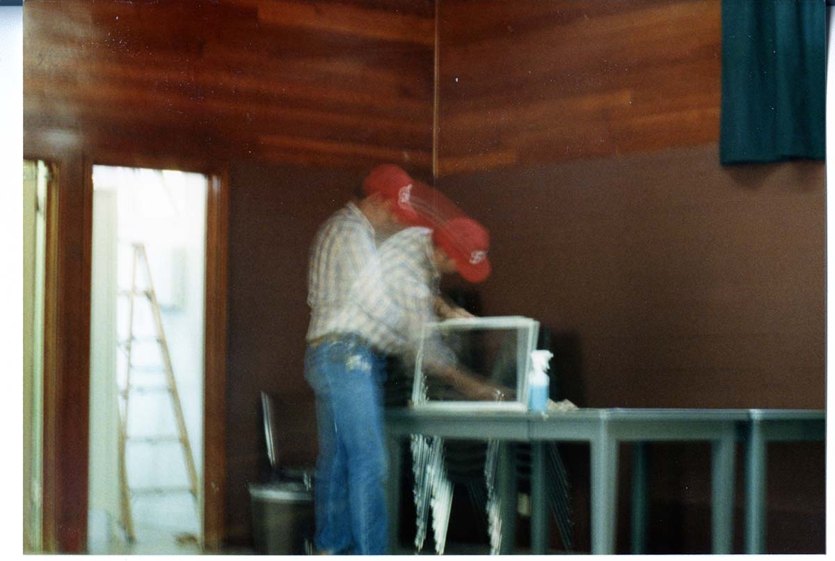 Personnel conducting rehab work at the Zion Inn (Nature Center).