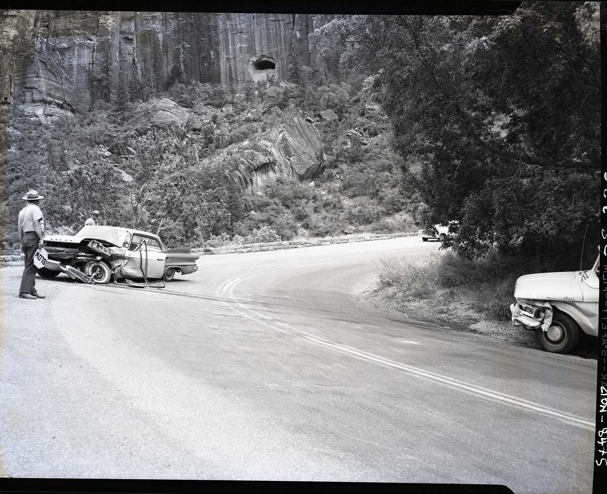Accident on tunnel road involving private car and pick up.