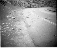 BW photos of rock slides in Kolob Canyons - 110mm.