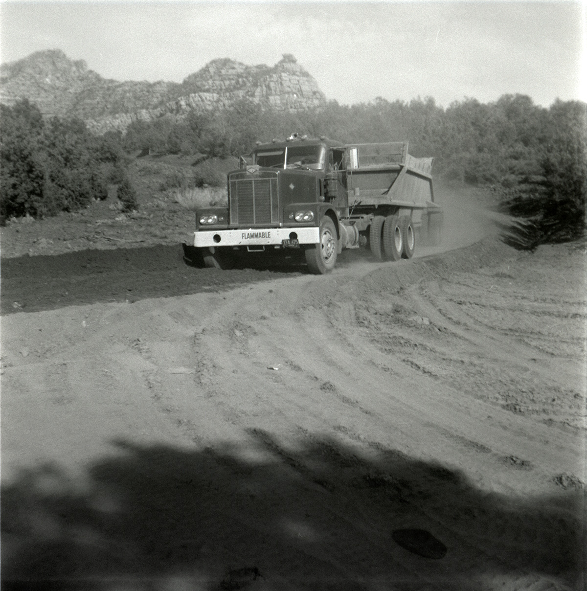 Construction vehicle during road grading to Chamberlain Ranch and the Narrows.