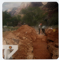 The Springdale water pipeline during construction.