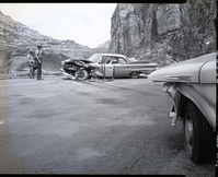 Accident on tunnel road involving private car and pick up.