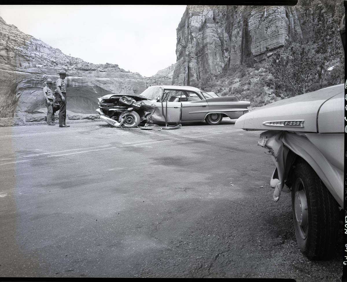 Accident on tunnel road involving private car and pick up.