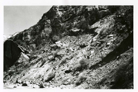 BW Photo of rock slide near echo rock - 35MM.