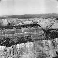 Helicopter flight to study Temple Cap formation for geology book
