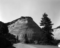 Checkerboard Mesa covered in snow.