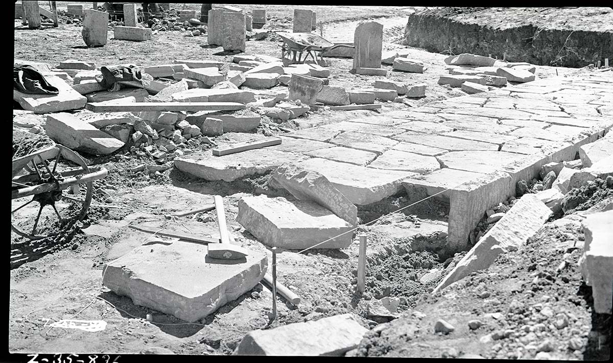 Construction of walks at amphitheater.
