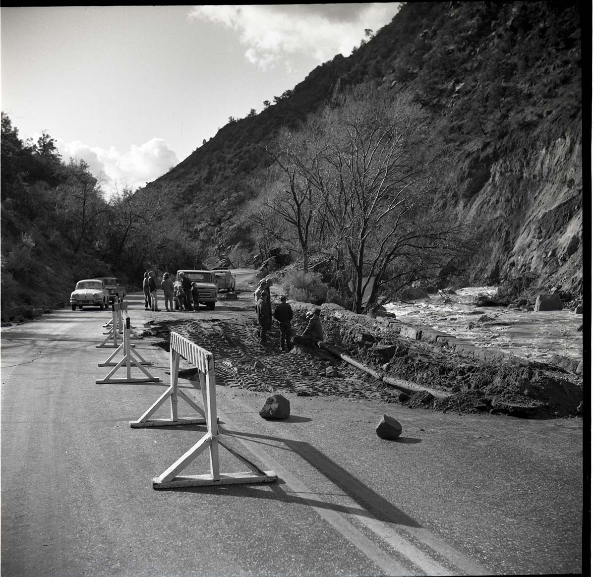 BW Photo of flood damage from 1966 flood.