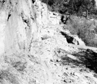 Flood damage on East Rim road.