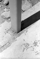 Beam in cement during construction of headquarters addition.