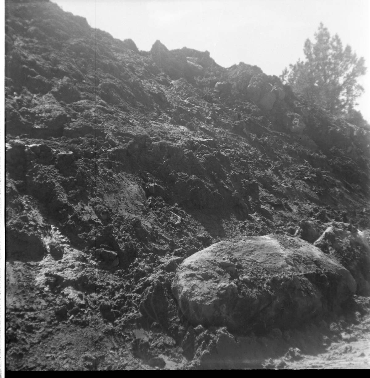BW photos of rock slides in Kolob Canyons - 2x2.