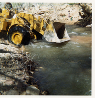 Color photos of channel clearing and bank stabilization along the Virgin River near Birch Creek.